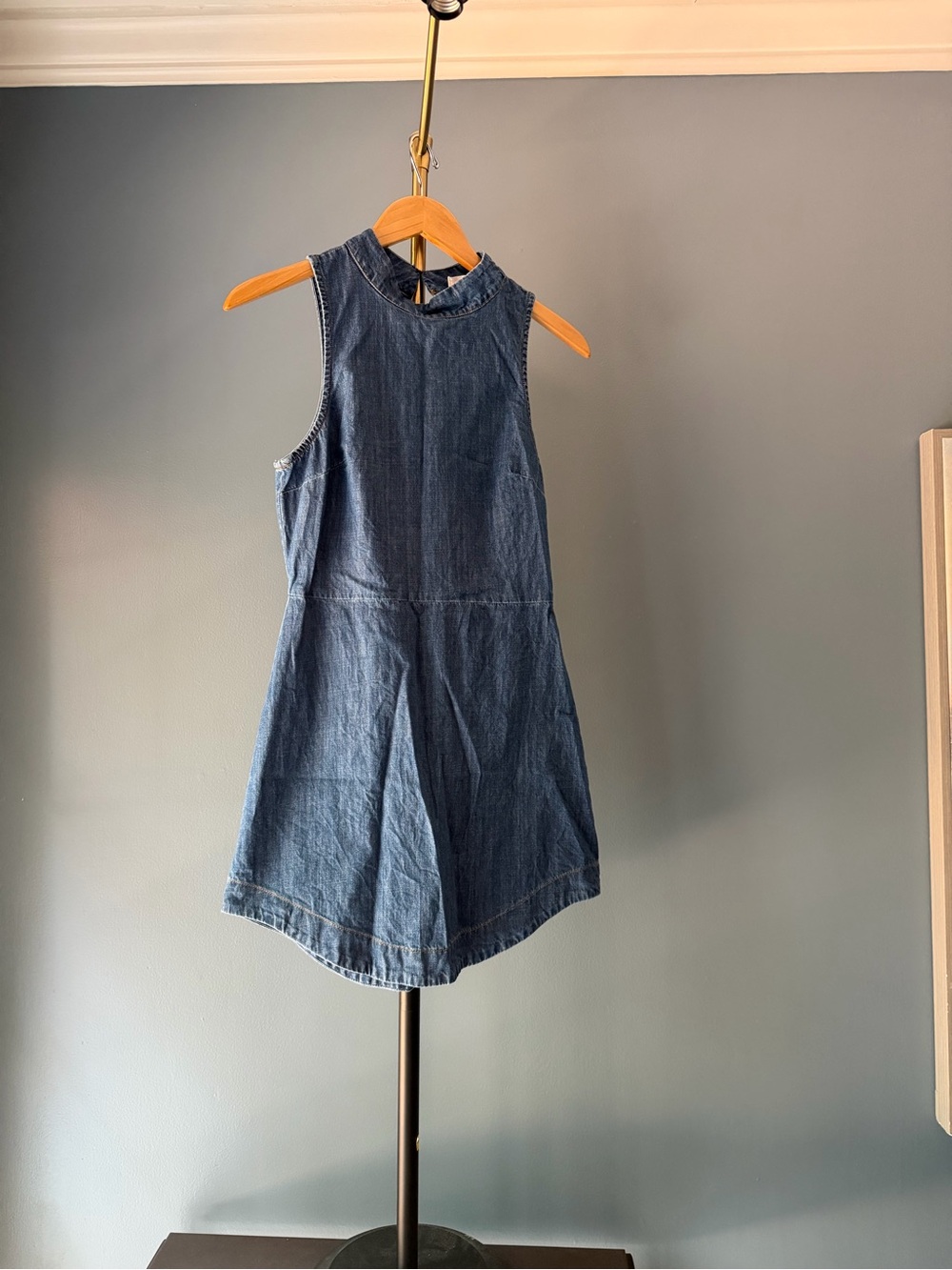 Sleeveless Denim Tunic Top - Blue